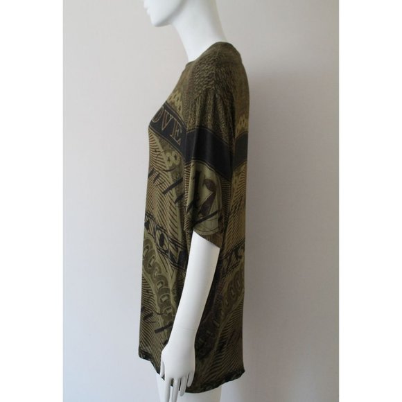 Givenchy I Feel Love Dollar Money Print Tshirt Green Camo Authentic Size 42 - Picture 4 of 8